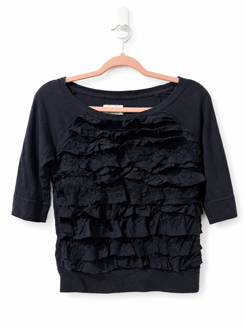 Hollister Navy Ruffle Front Top #y2k
